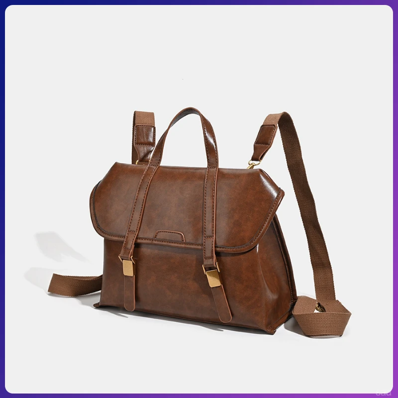 轻奢款英伦复古高级感双肩包包女新款学院风手提公文包大容量背包