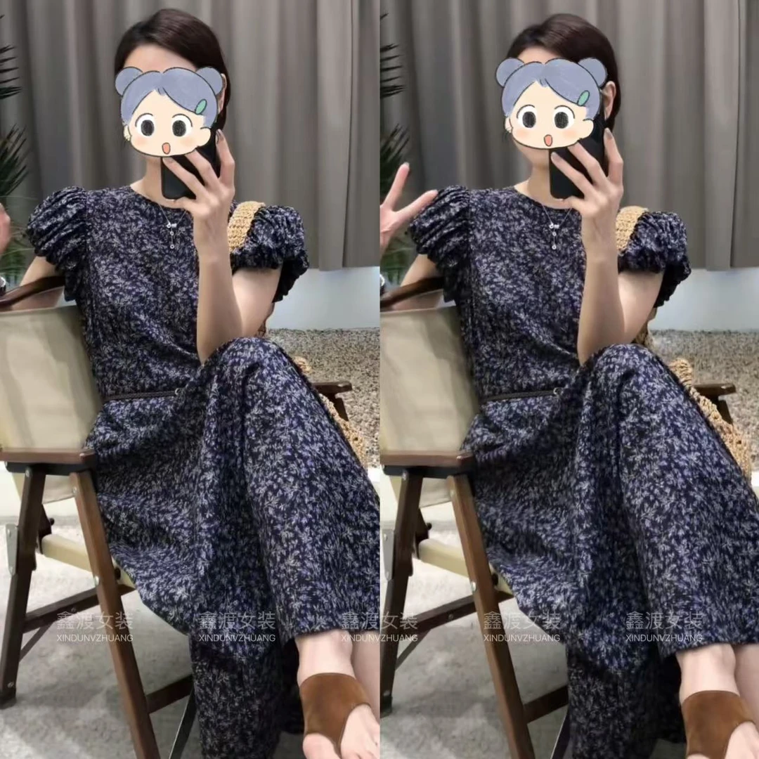 2025夏季新款时尚显瘦气质女士网红洋气连衣裙百搭款D5842