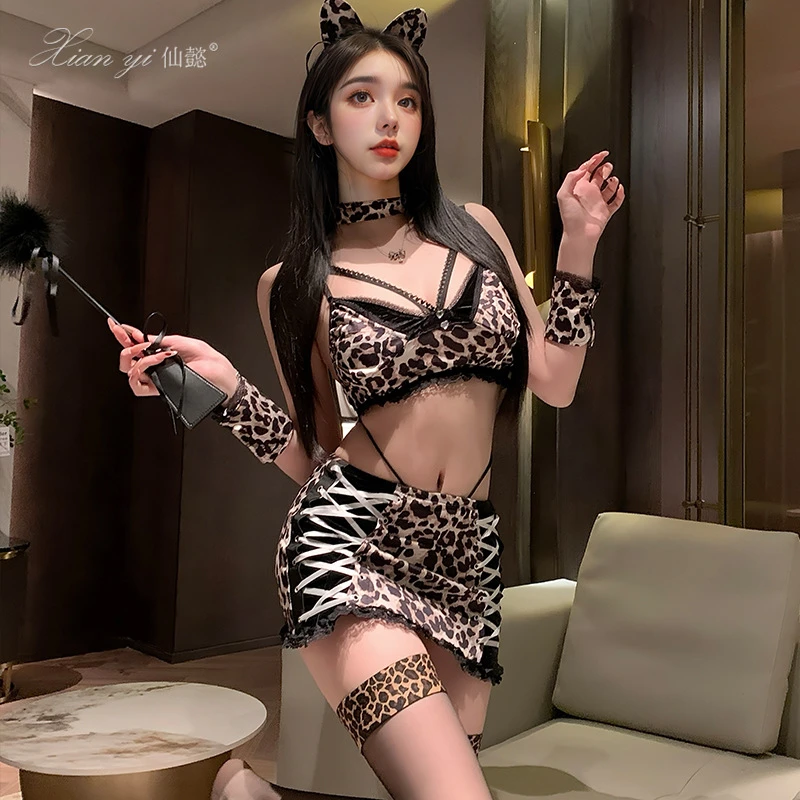 万圣节猫女豹纹套装兔女郎时尚舞台装