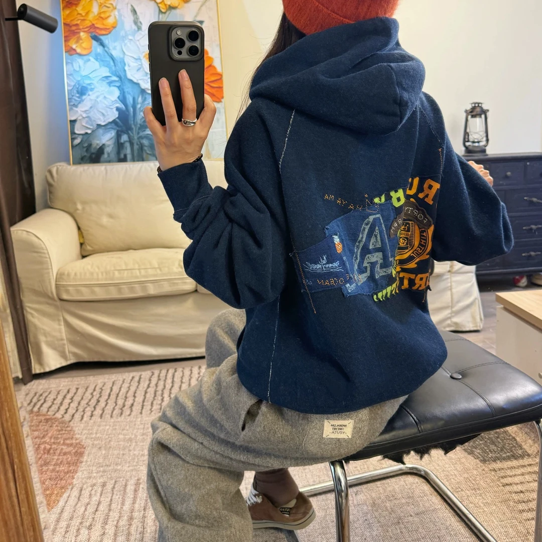 后背贴布超好看！日系之卫衣系列宽松棉%宽松百搭舒适插肩加绒款