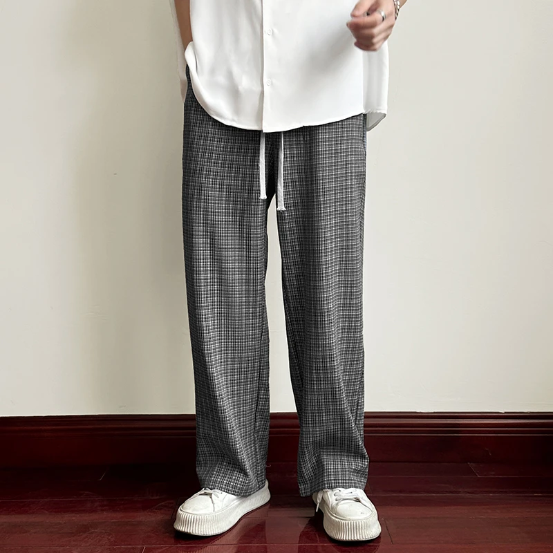 HAESONMENEAT哈逊梅奈夏季薄款垂感男士潮冰丝长裤宽松阔腿休闲裤