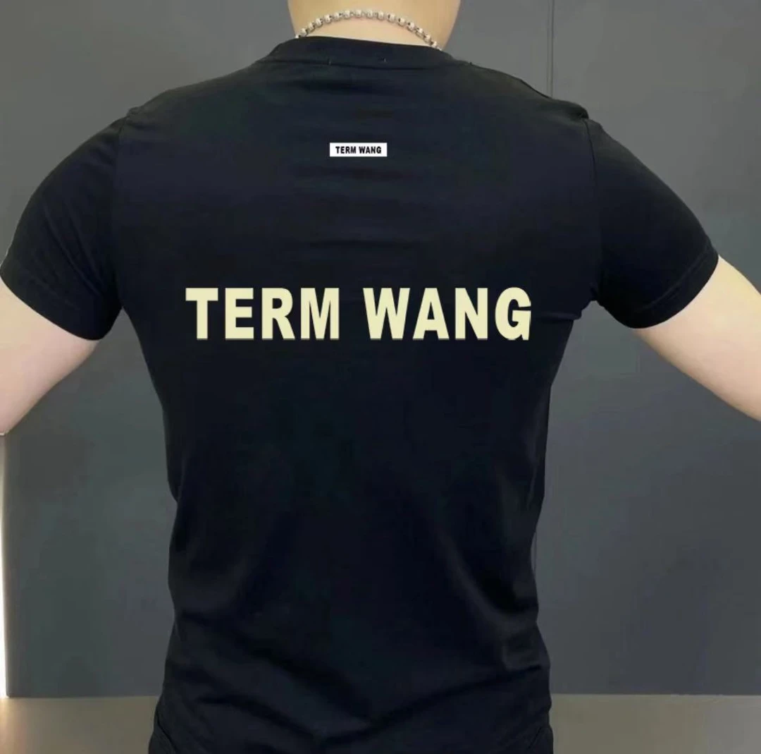 夏季爆款高能高棉感宽松字母胶印男士百搭圆领冰感透气短袖T恤