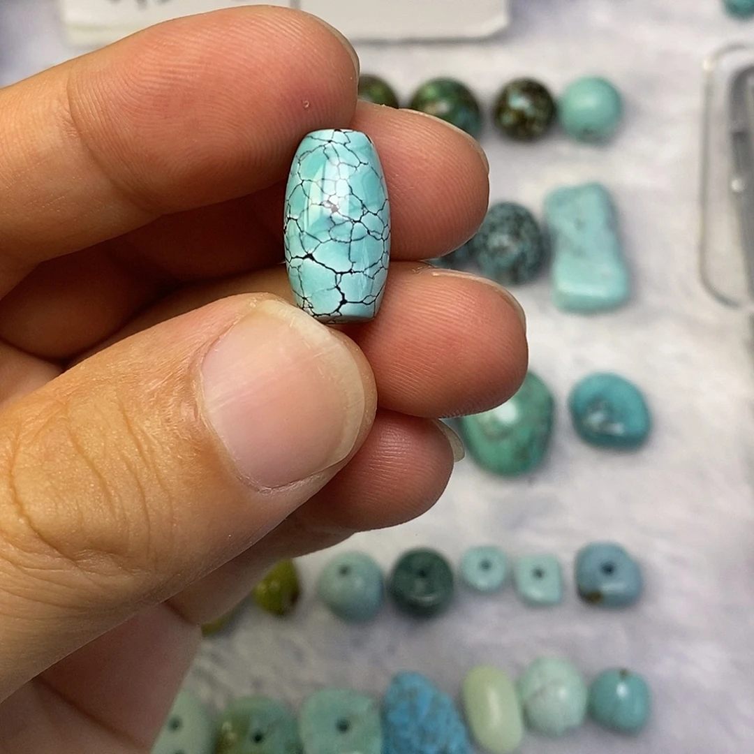 结***实未镶嵌高瓷绿网花桶珠卡10