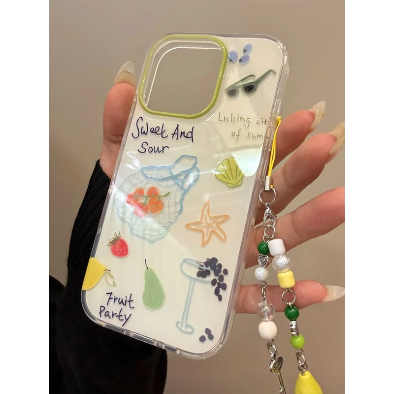 ins风创意手绘水果适用苹果16Promax手机壳vivo华为oppo小米防摔