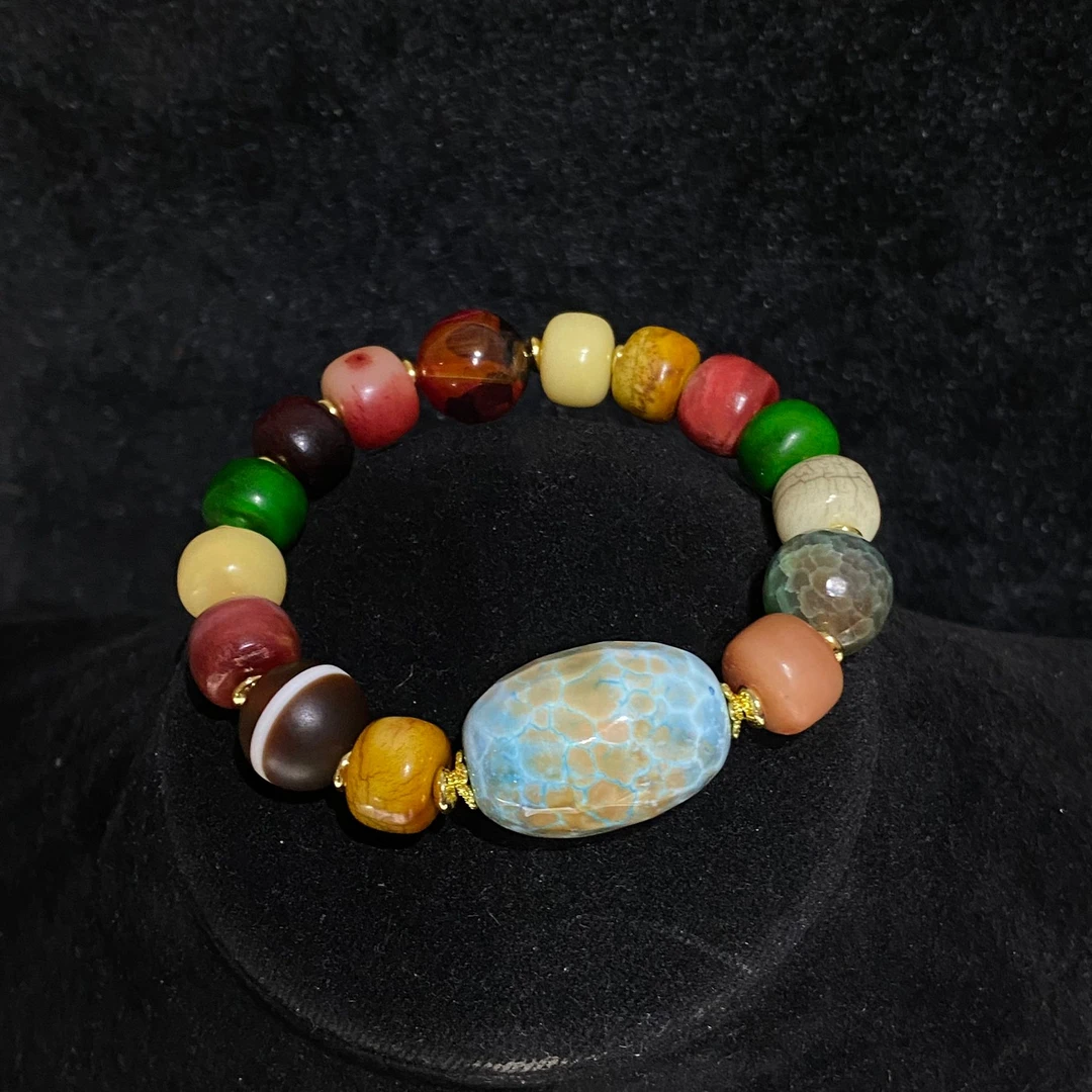 非金属珐琅手链 K6281  新款混色精美蓝椭圆手链