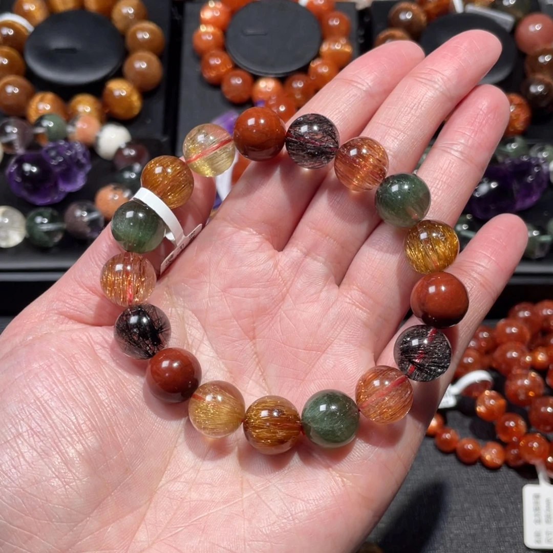 水晶手链未镶嵌彩发12mm