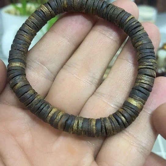 手串沉香金钱片珠单圈沉水8mm多样性发1