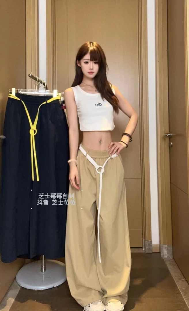 【破价＋运费险】韩系ins慵懒感气球裤夏季简约压褶阔腿裤女不含腰带