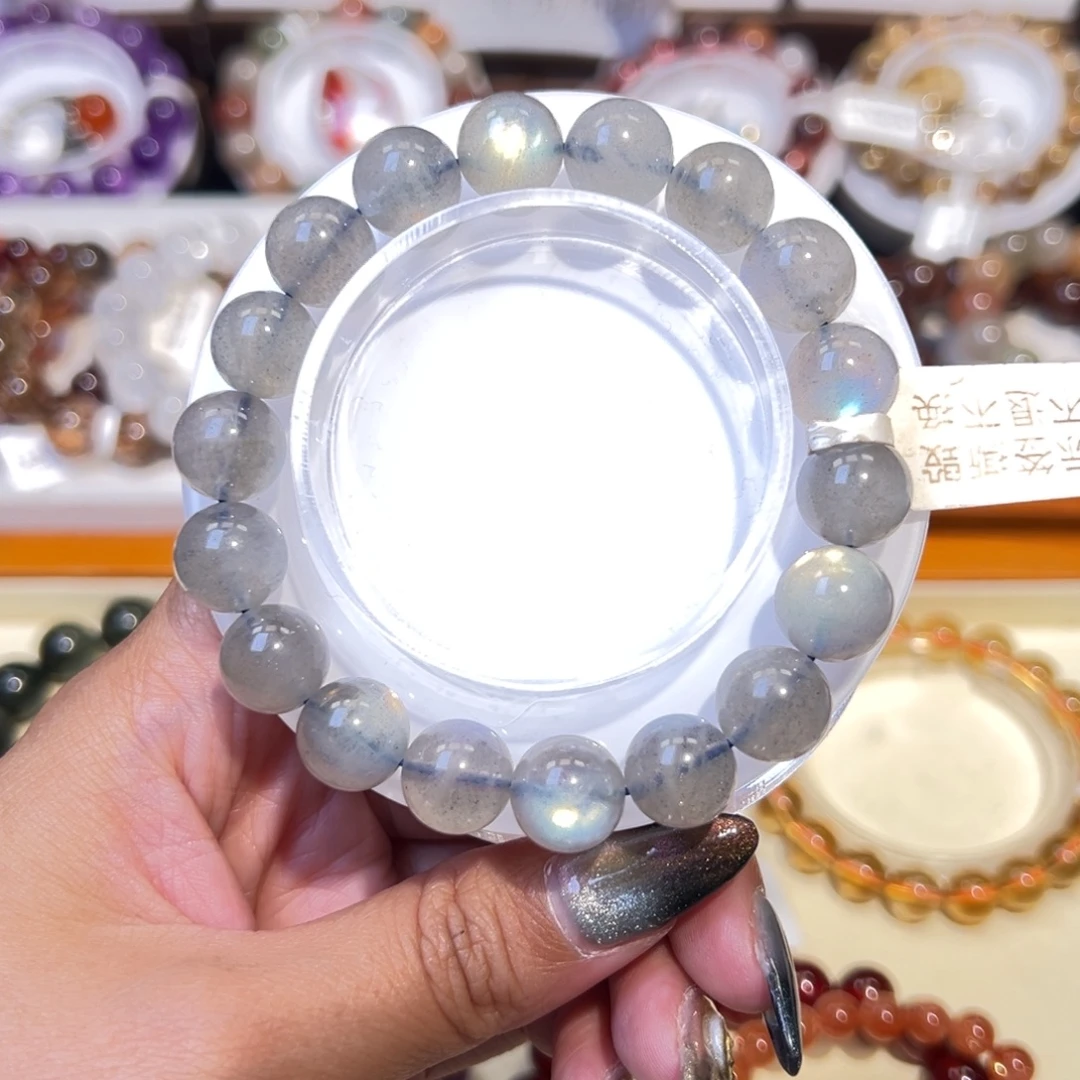 未镶嵌手链长石福利款黑夜一束光灰月光11.4.m