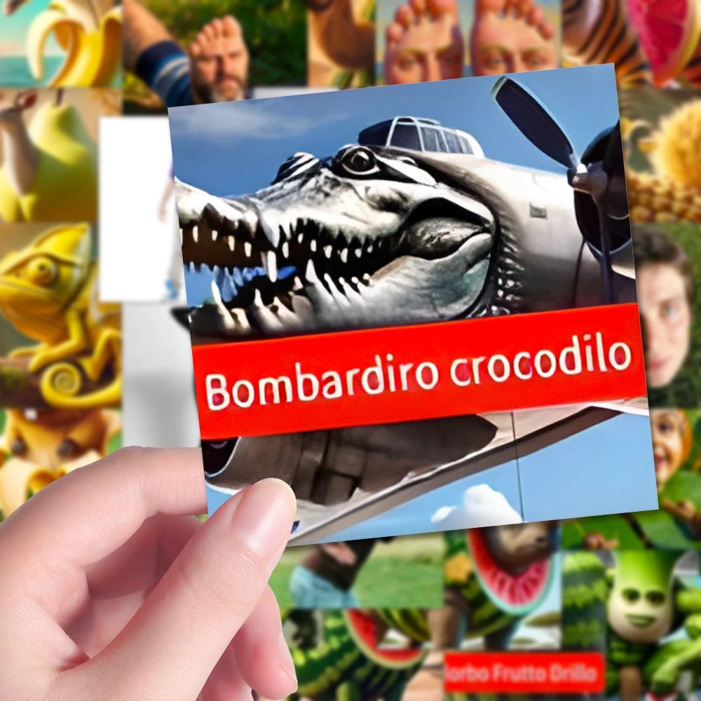 80张tungtungtungsahur美国山海经抽象沙雕贴纸意义不明创意贴画