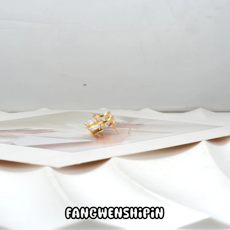 铜合金锆石耳饰 【镀K金】【925银针】耳环3714