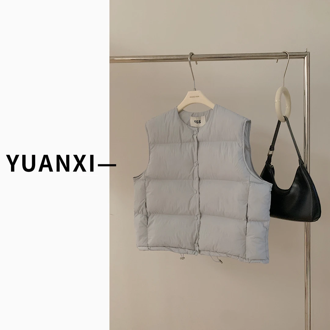 【FAFAJIA】B044 韩系圆领百搭棉服马甲女秋冬新款五色