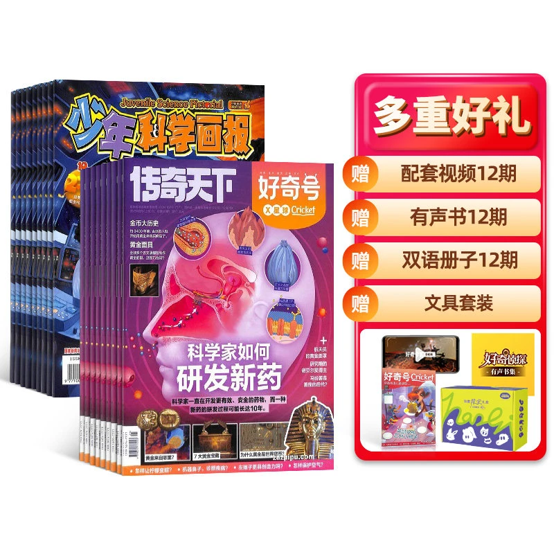 【杂志铺】好奇号+少年科学画报杂志 2026年1月起订 全年订阅