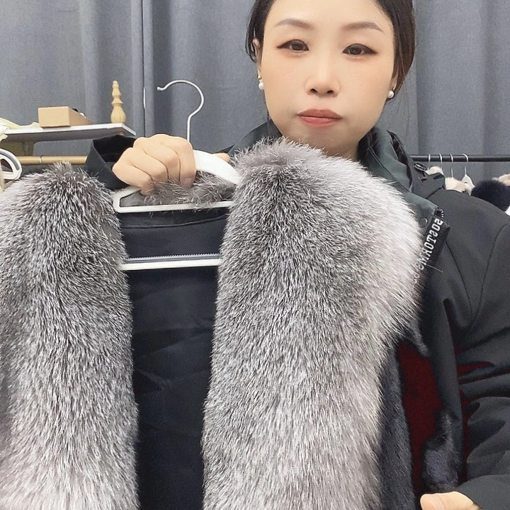 皮肩皮草外套韩版女装