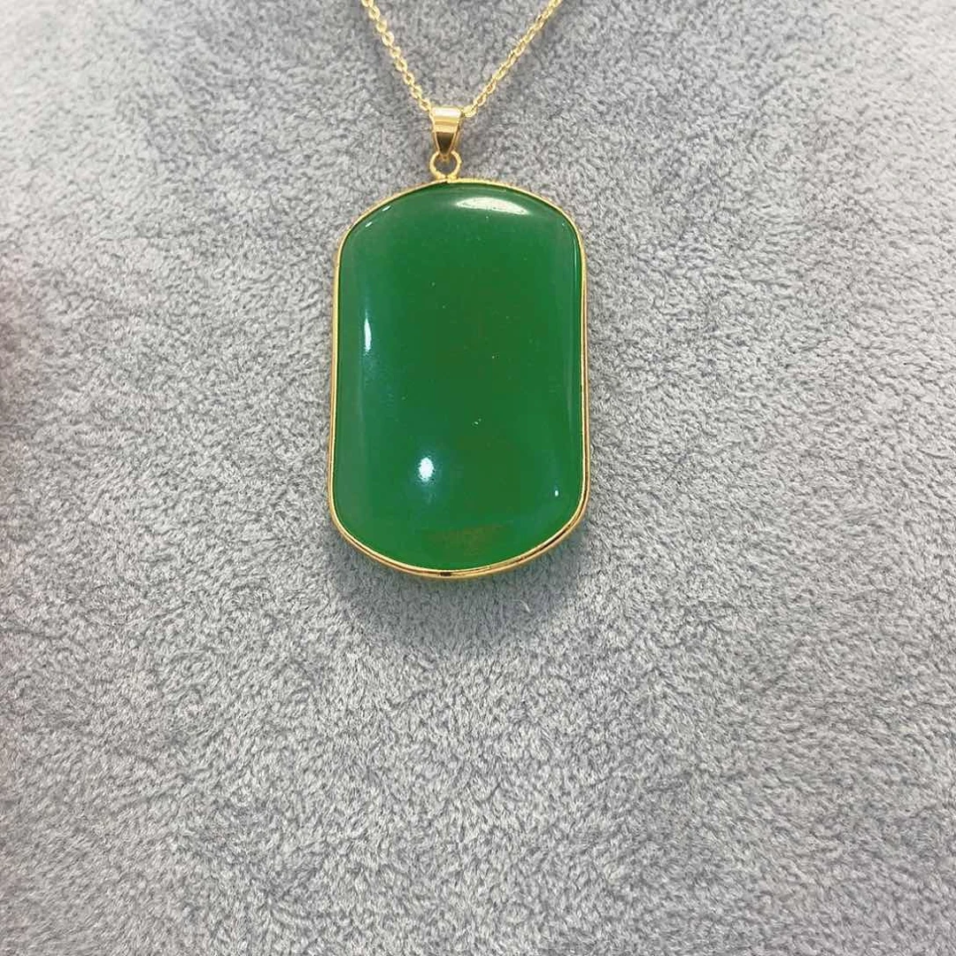 翡翠银S925镀金镶嵌颈饰吊坠12