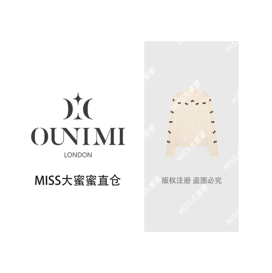 欧倪蜜 OUNIMI 【甜椒小领结】洋气减龄时尚高级圆领针织衫L-1156