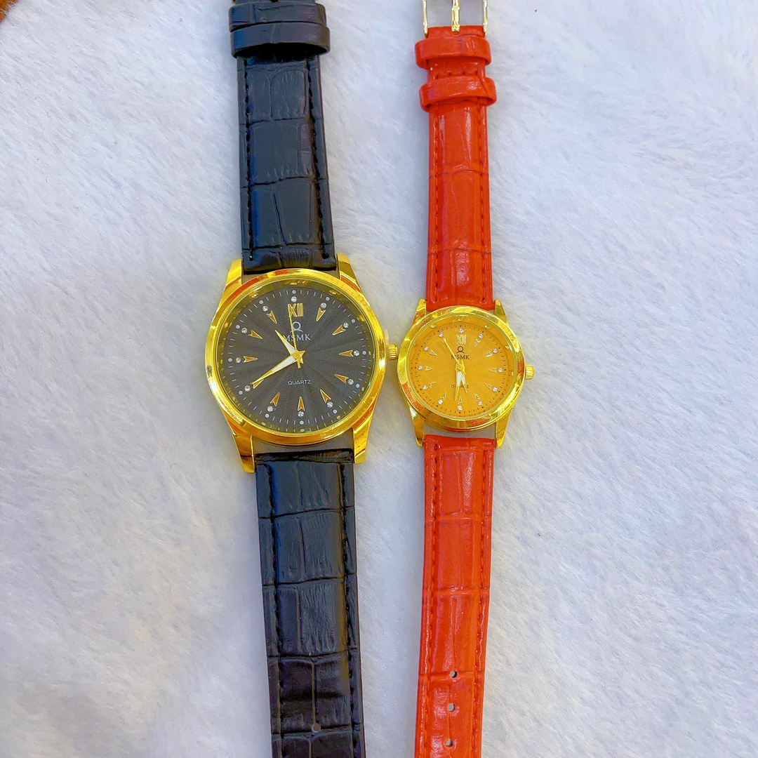 470新款情侣手表爆款白搭时尚金色铜合金白搭时尚