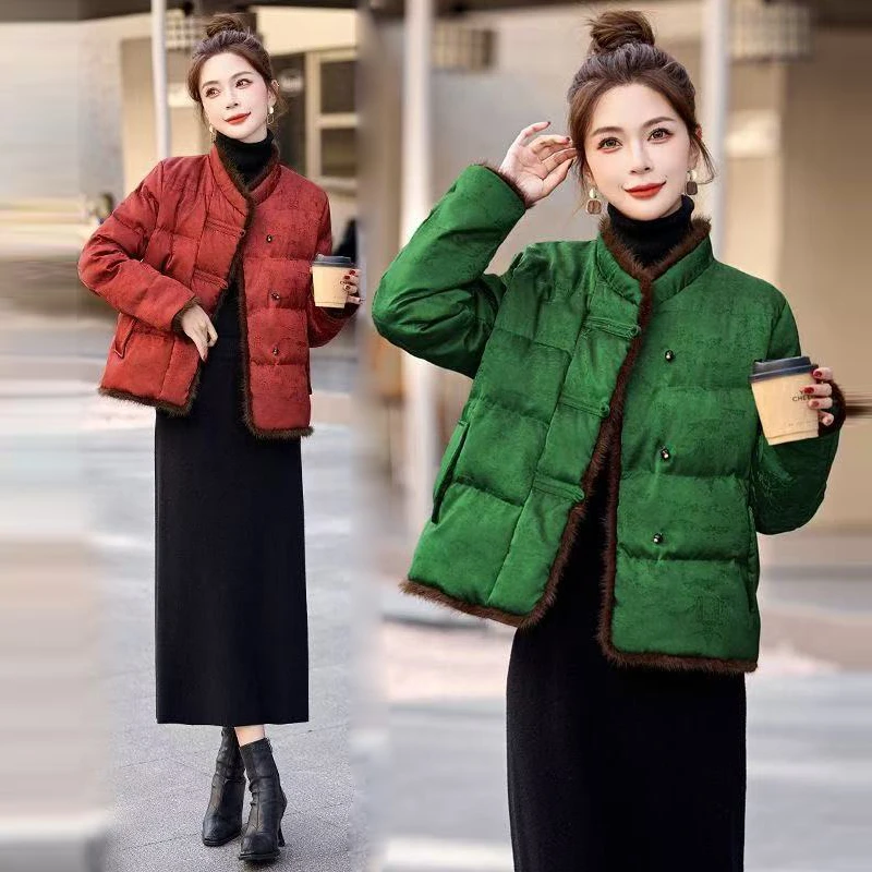 新中式国风棉衣外套女冬季2025新款中年女士时尚气质棉袄A25155