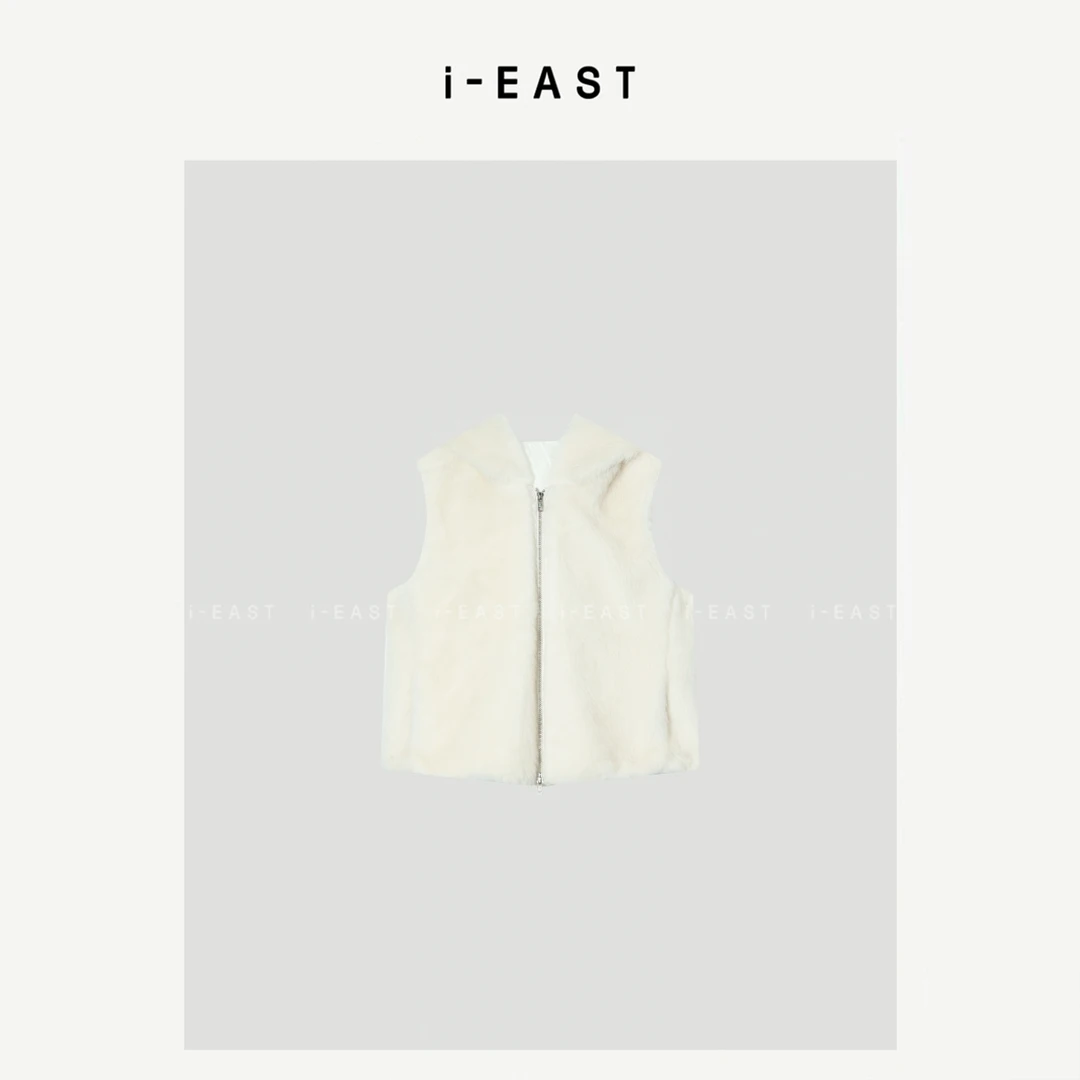 i-EAST QQ 挪威岛恋~时尚气质款连帽羊毛马甲5D WT10572