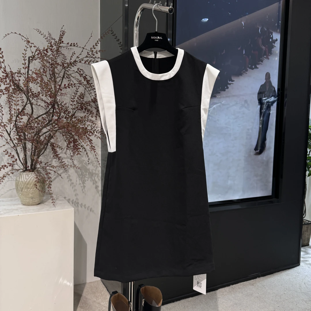 百搭女士夏季无袖拼接连衣裙177