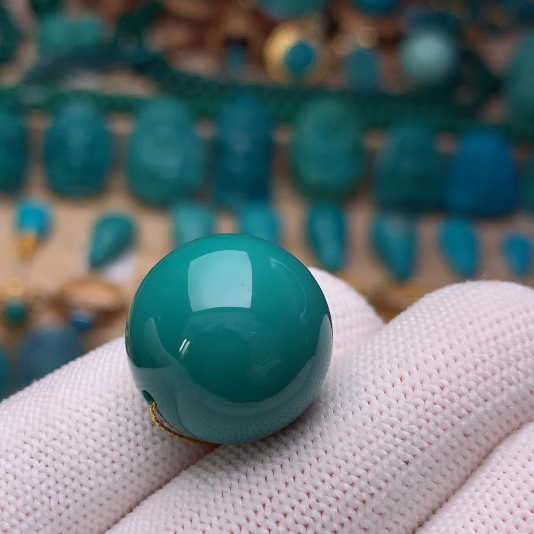 未镶嵌绿松石珠宝奇石18mm