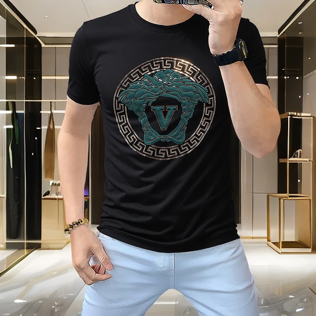 Vaesric Poseidon/瓦萨琪波塞冬男士夏丝光棉短袖t恤男士短袖衫