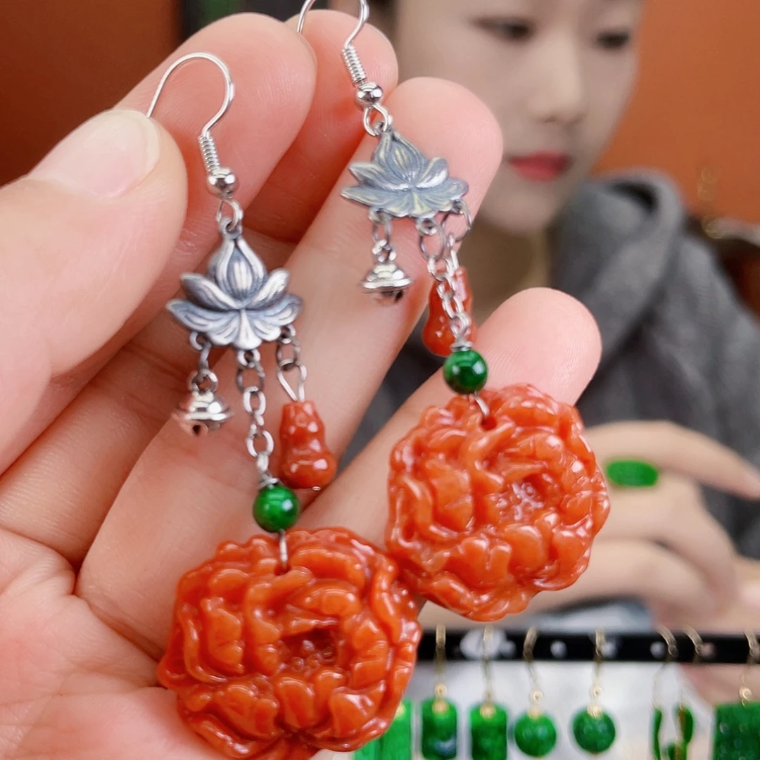 翡翠未镶嵌耳饰饰品