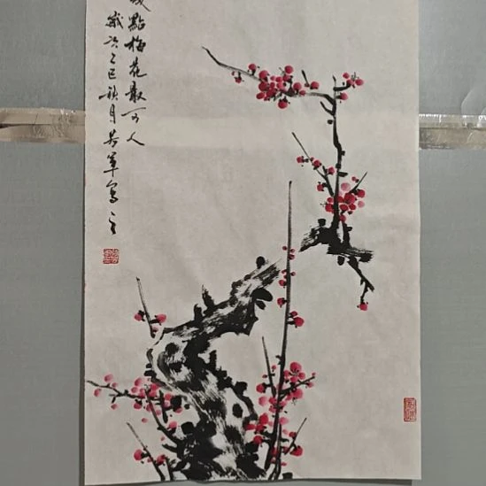 国画张老师四尺三开作品