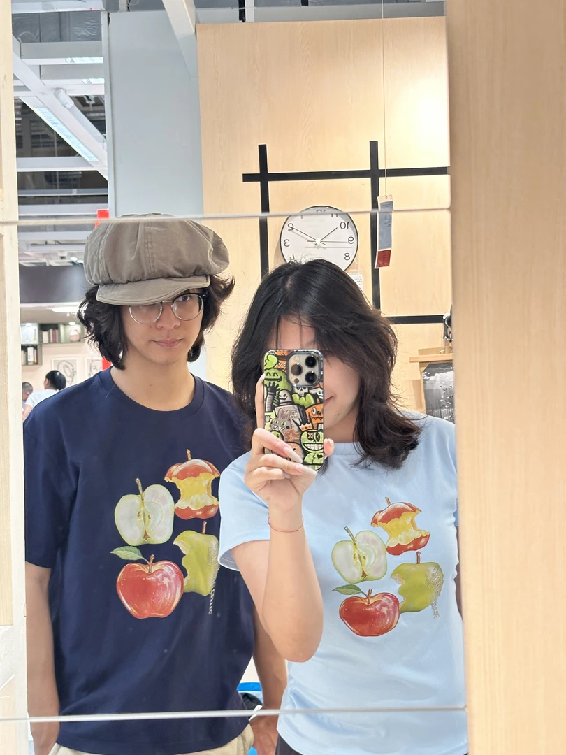 夏季纯棉情侣装印花打底T恤修身型短袖显瘦圆领短款修身休闲甜美