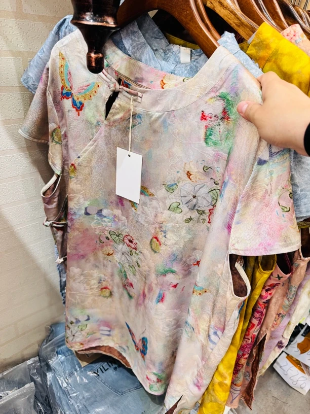 大码重工国风中长款上衣