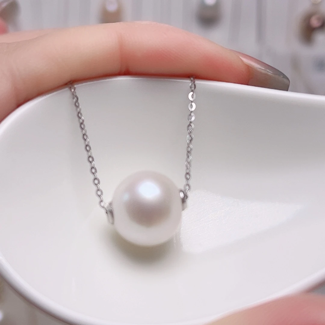 项链淡水珍珠银S925镶嵌