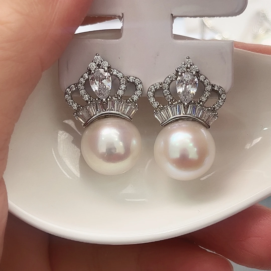 L****新号开播福利耳饰银S925镶嵌淡水珍珠