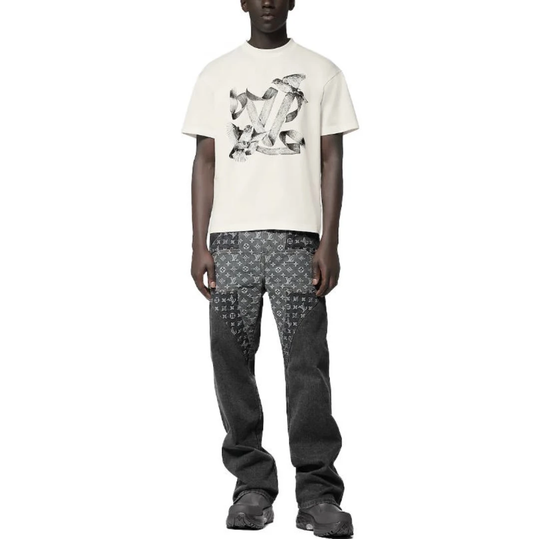 99新 LouisVuitton/路易威登 4860/白色Logo短袖/XL码/98新
