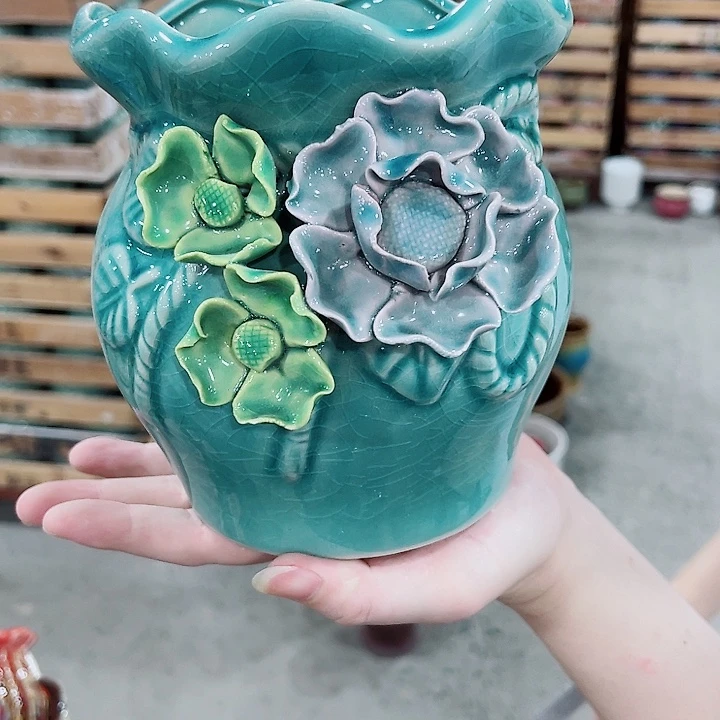 有孔，凑10元包邮陶瓷花盆发货！