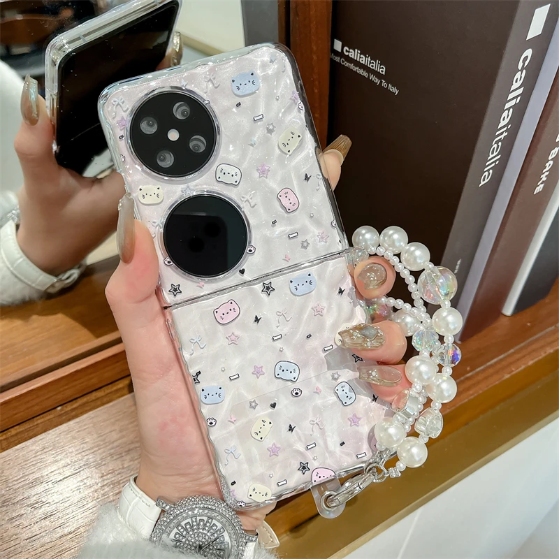 透明小猫咪适用华为pocket2手机壳oppofindn5折叠小米荣耀保护套