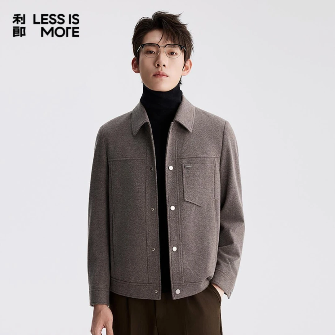 Lilanz/利郎【美利奴绵羊毛】25款男士冬季新品保暖休闲毛呢夹克