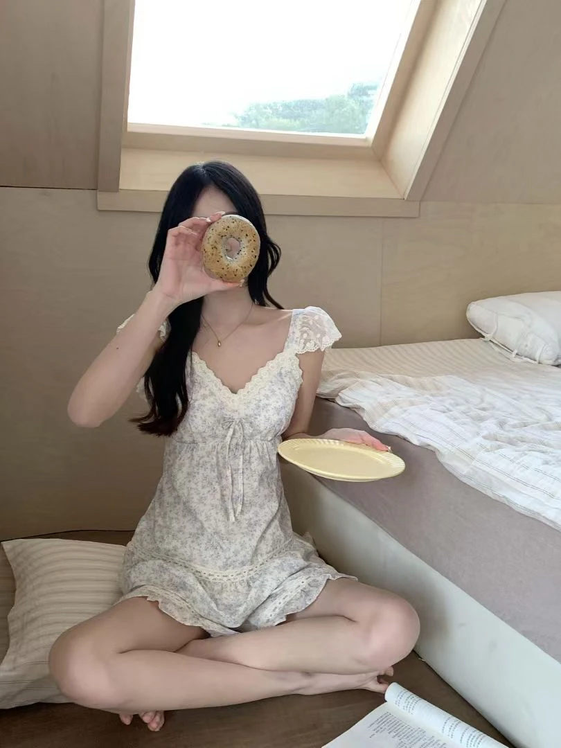 韩系吊带碎花短裤家居服套装《直播专用链接》