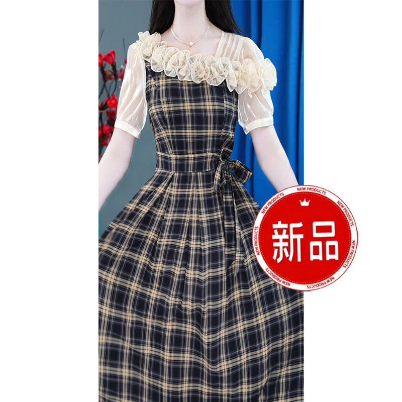 夏季时尚洋气气质显瘦优雅收腰百搭连衣裙