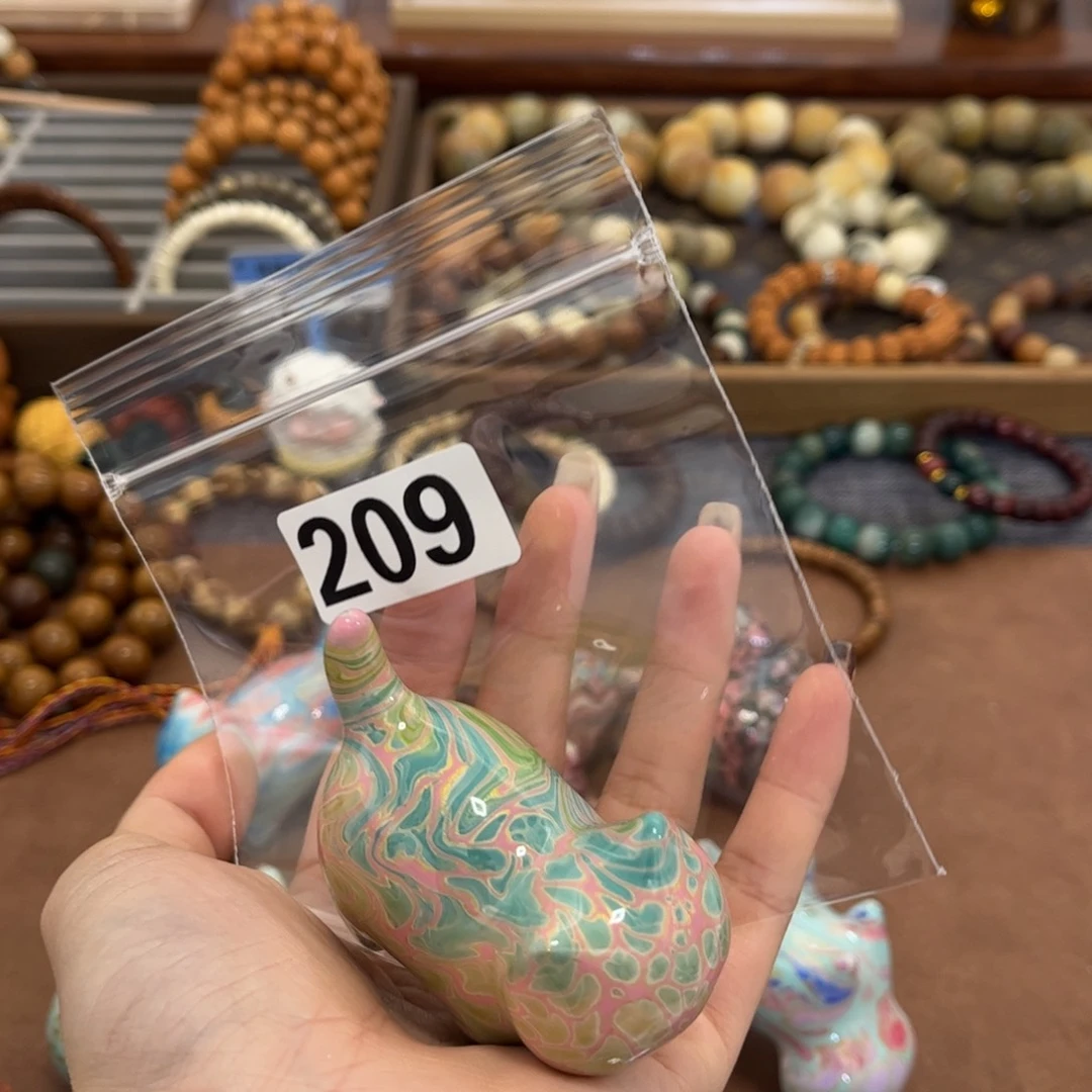 风车木（黑檀木）把件209猫