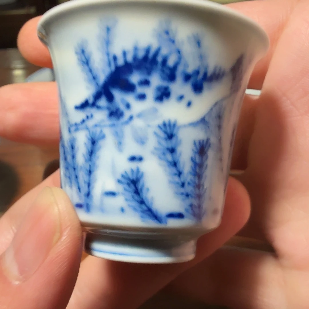 釉下青花柴窑单杯