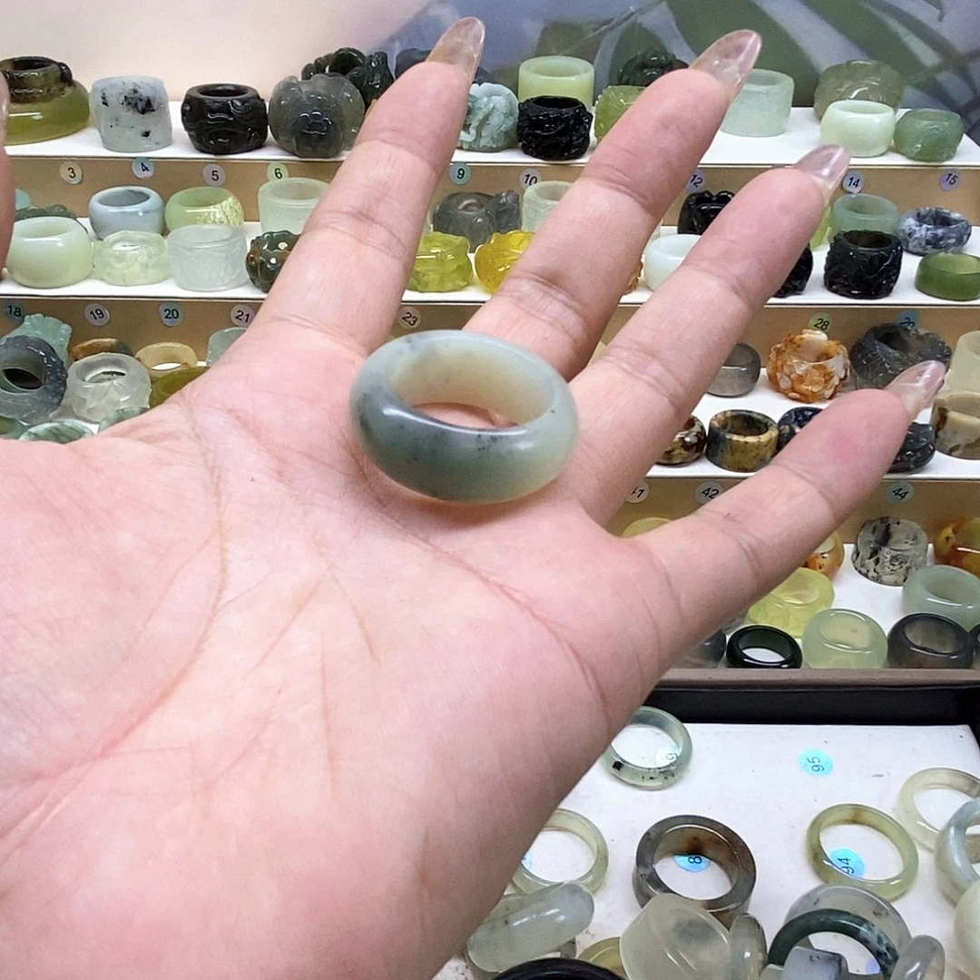 唯***和岫玉未镶嵌天然玉石戒指岫玉