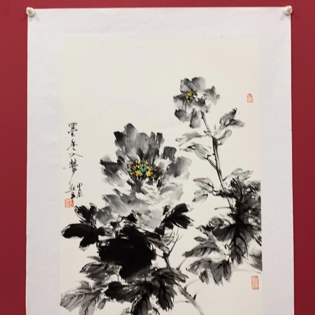 国画王亚立四尺三开真人真品