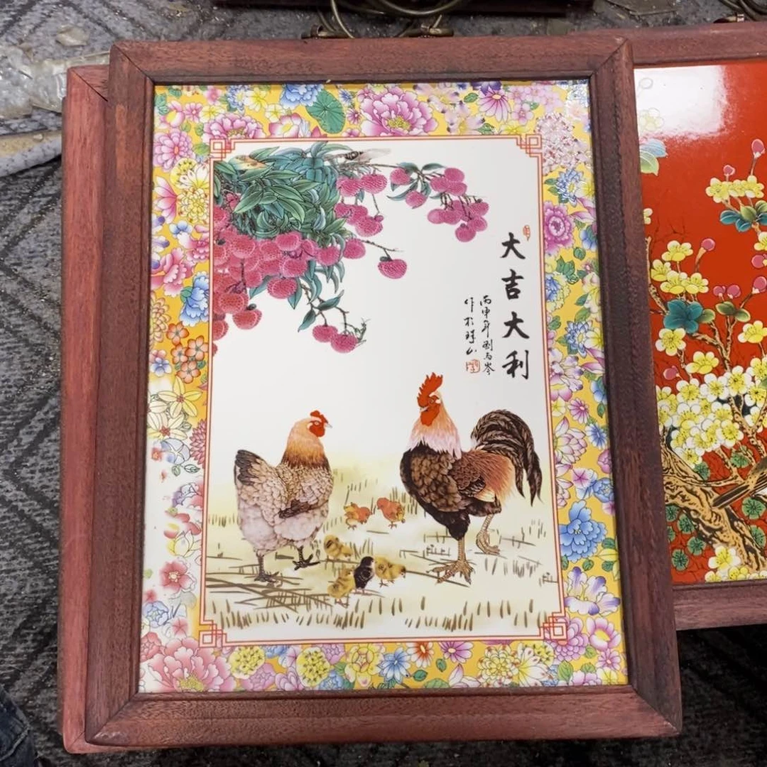 瓷片37*28 景德镇瓷板画柴窑烧制