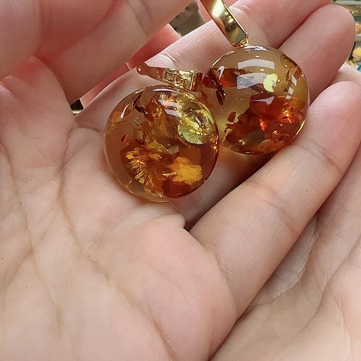 未镶嵌琥珀戒指耳环