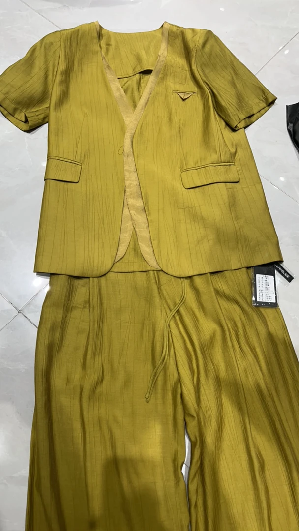 2456-1法式时尚套装百搭裤子时尚休闲薄款