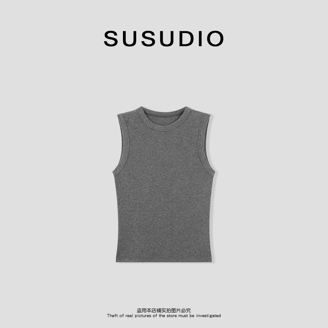 SUSUDIO②  修身显瘦百搭圆领无袖夏季外穿背心00025