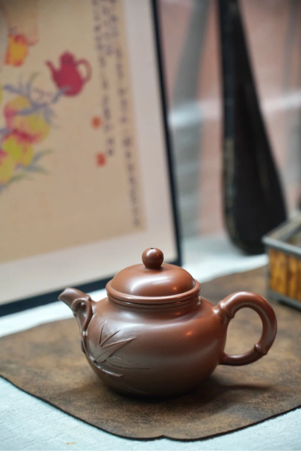 钦州坭兴陶茶壶「竹节壶」纯手工原矿泡茶壶功夫茶具中式非紫砂