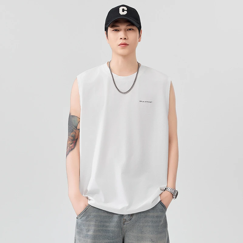 新款速干背心男士休闲无袖T恤运动时尚坎肩T恤背心6169