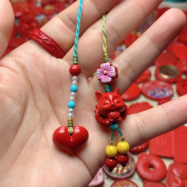 天然辰砂工艺品朱砂手机坠