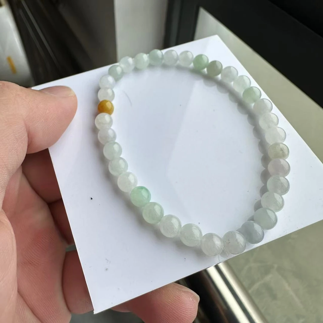 自然光5.5糯冰细糯化马卡龙缅甸A货翡翠 35颗   多样性发货